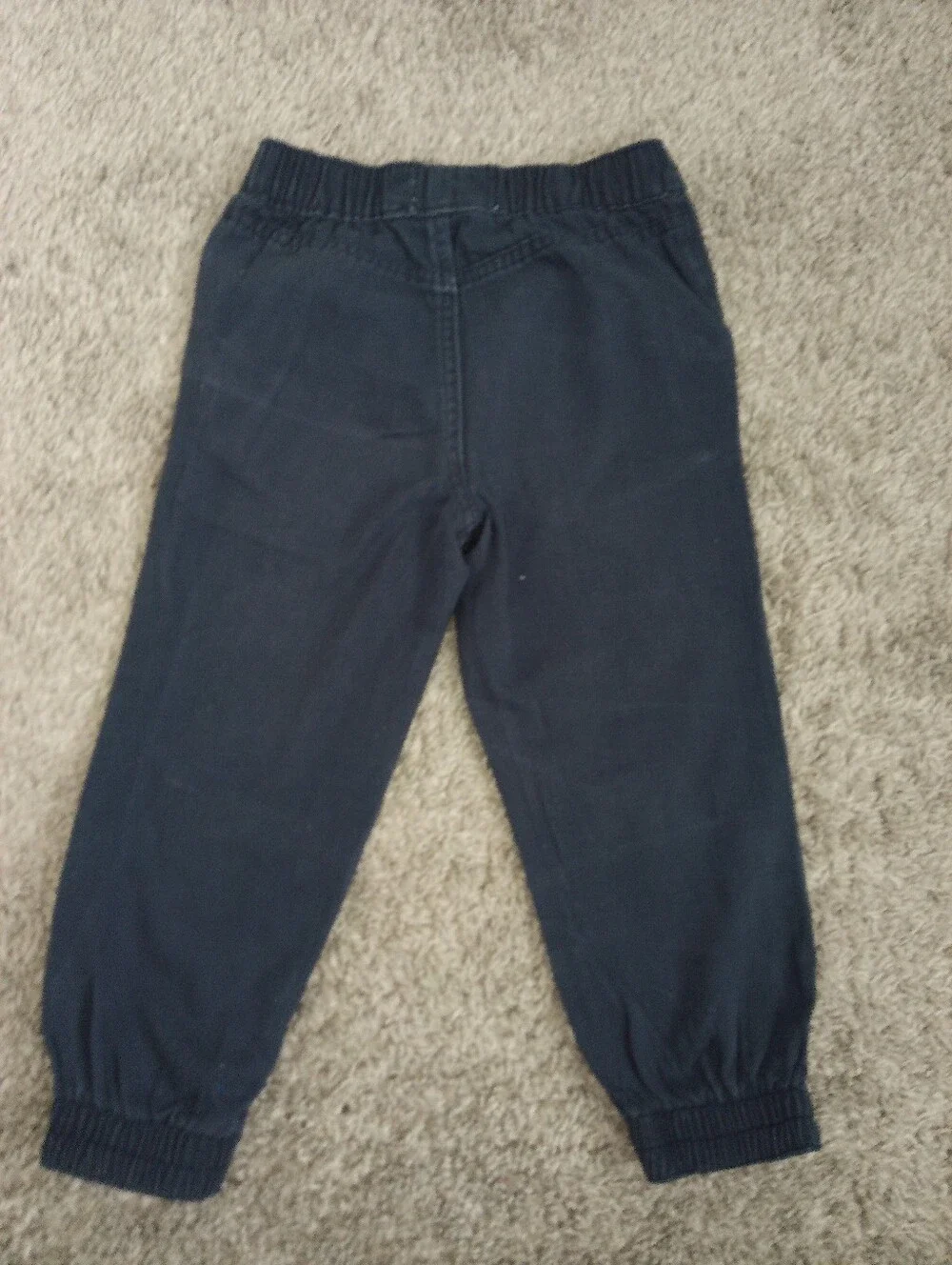 Toddler Boys Vintage Olive Puffer Vest and Navy Jogger Pants Set Size 3T